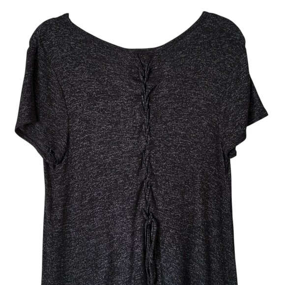 Maurices Women's 24/7  Dark Grey Lace Up Back Short Sleeve Tee Size Large - Picture 4 of 5